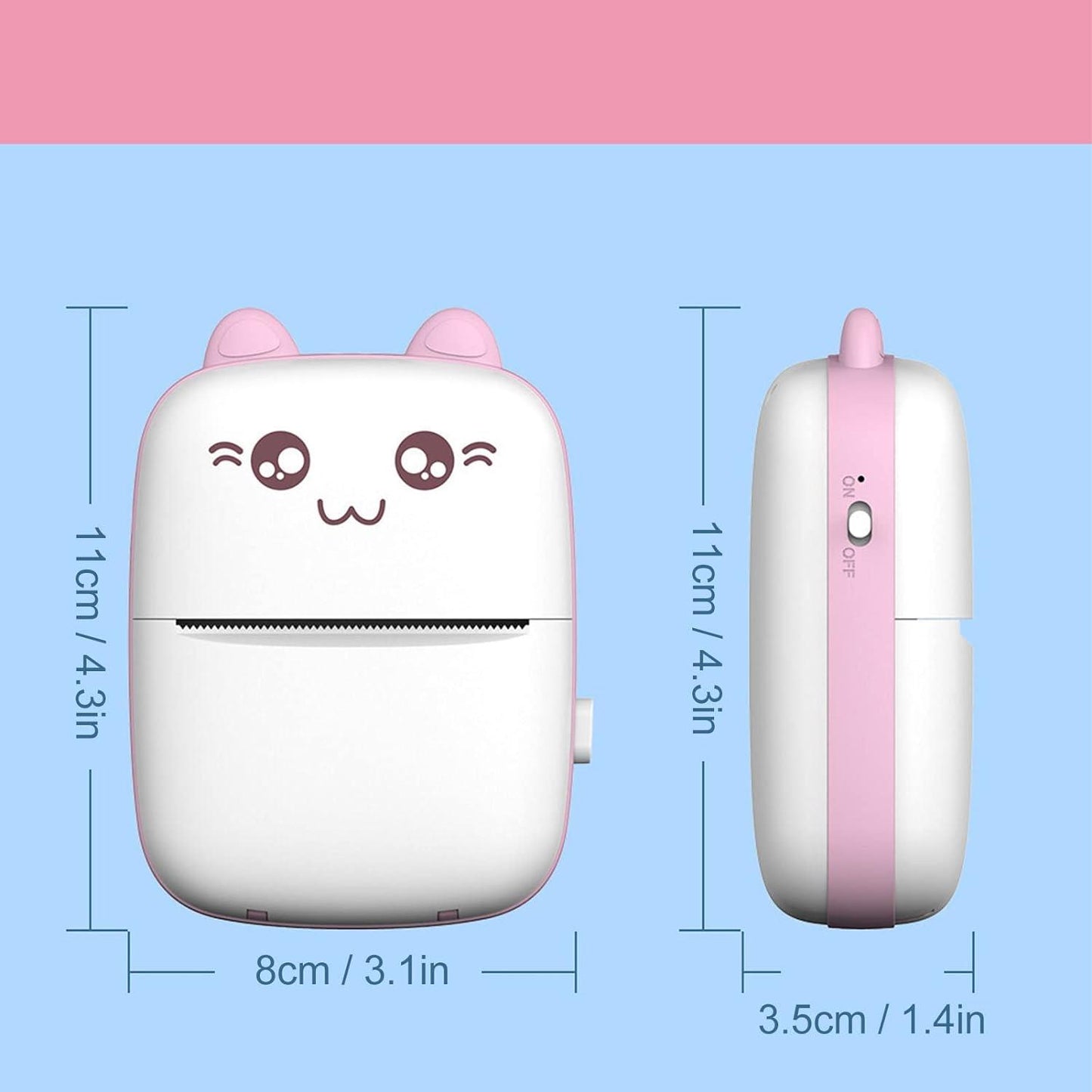 Inkless Mini Pocket Printer – Wireless Thermal Printing for Photos, Stickers, Labels & Journaling (Android/iOS Compatible)