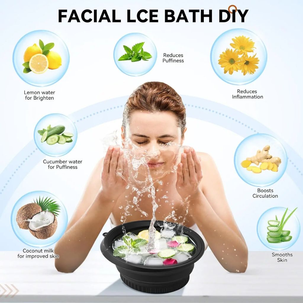 Foldable Face Ice Bath Bowl