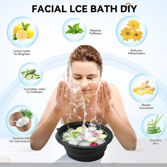 Foldable Face Ice Bath Bowl