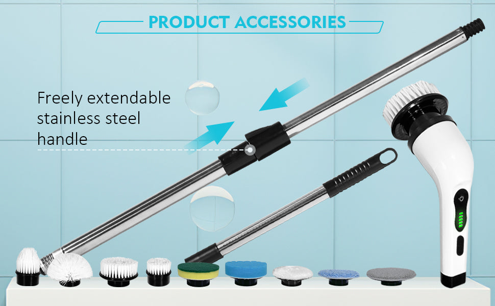 9-in-1 Electric Power Scrubber – Cordless Deep Cleaning Brush