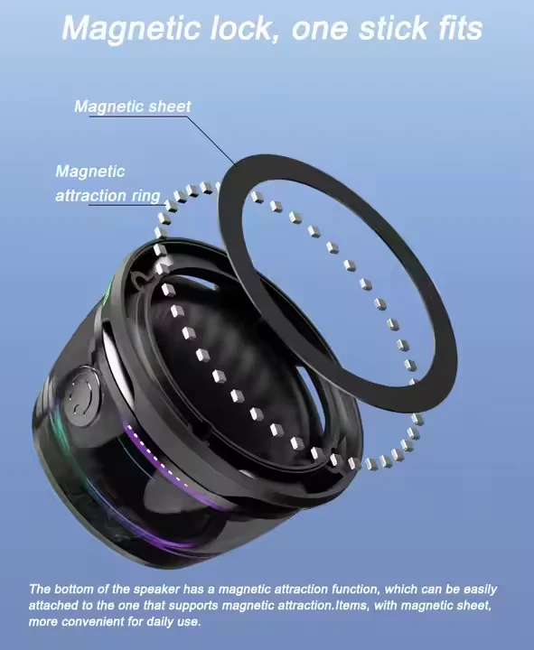 G200 Mini Bluetooth Speaker – RGB Lights & Magnetic Base