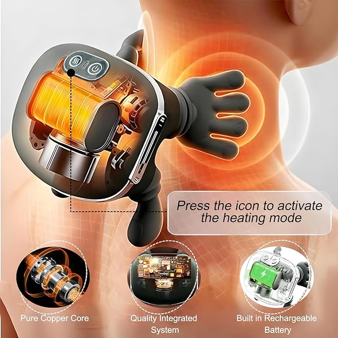 Physiotherapist Recommended Deep Kneading Neck Massager with Heat Therapy